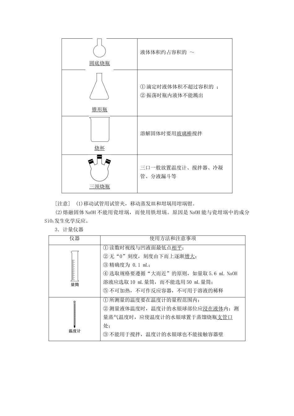 （江苏专版）高考化学一轮复习 专题八 第二十九讲 化学实验基础学案（含解析）-人教版高三全册化学学案_第2页