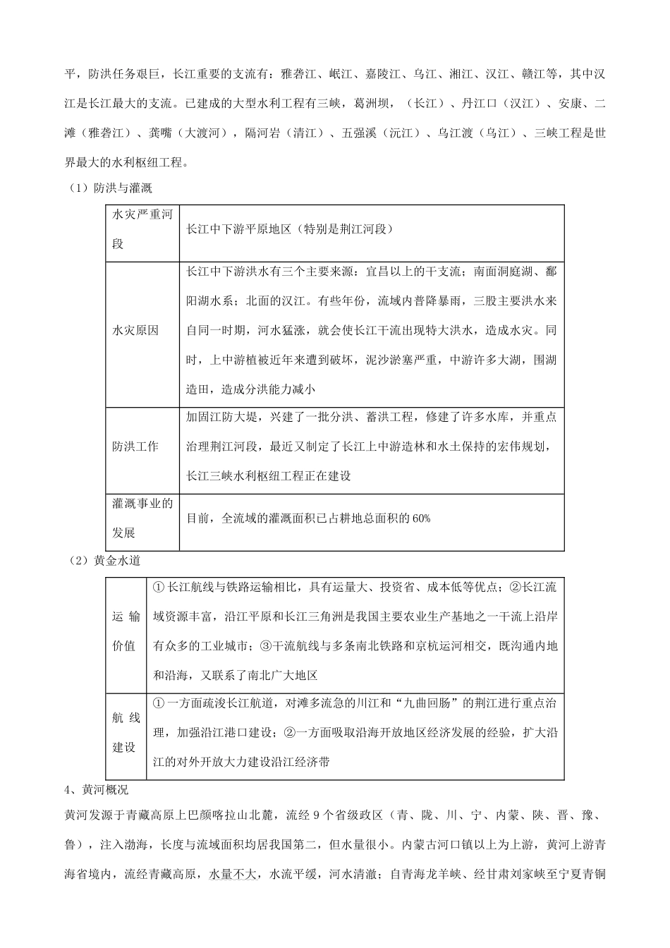 蔡家校区高考地理 中国地理 第四节 中国的河流和湖泊复习学案-人教版高三全册地理学案_第3页