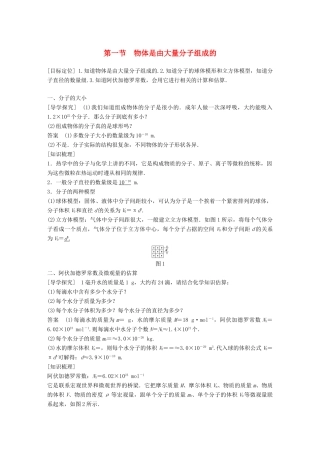 高中物理 第一章 分子运动论 第一节 物体是由大量分子组成的学案 粤教版选修3-3-粤教版高二选修3-3物理学案