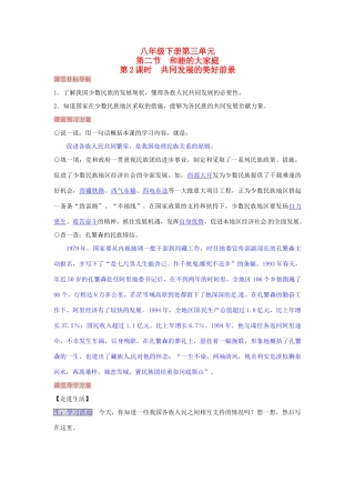 湖南省张家界市慈利县赵家岗土家族乡中学八年级政治下册 3.2.2 共同发展的美好前景导学案 湘教版