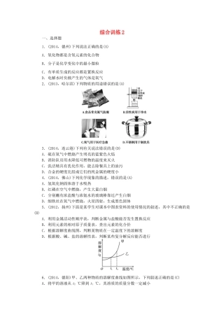 【聚焦中考】陕西省2015中考化学总复习 综合训练2