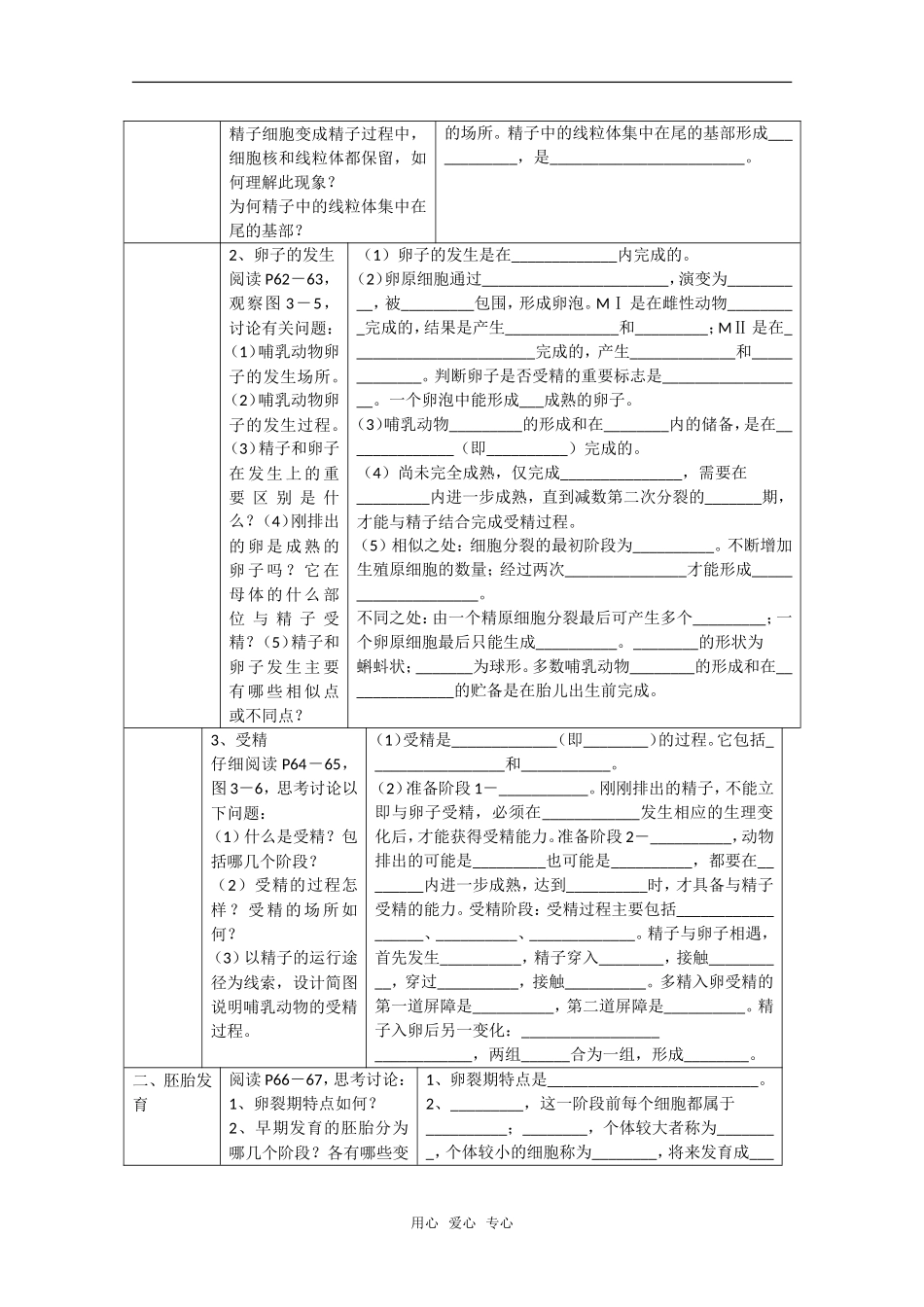 高中生物：3.1《体内受精和早期胚胎发育》学案（1）（新人教版选修3）_第2页