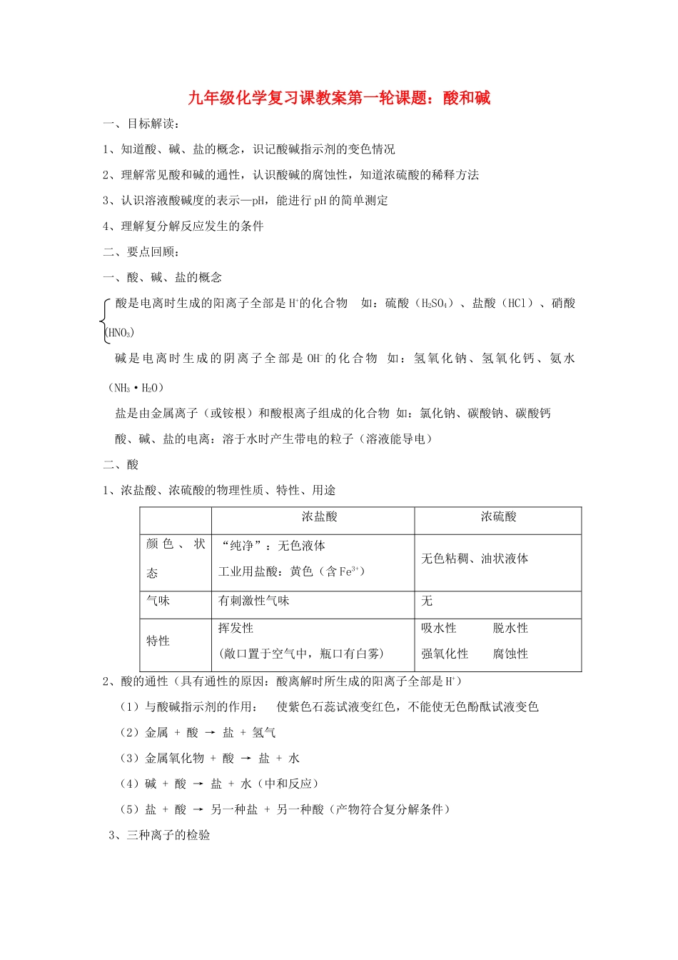 2012届中考化学要点专项复习教案11_第1页