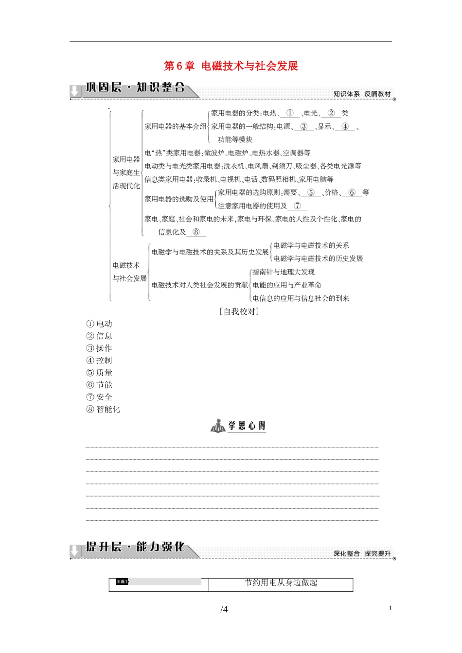 高中物理 第6章 电磁技术与社会发展章末分层突破教师用书 教科版选修1-1-教科版高二选修1-1物理学案_第1页
