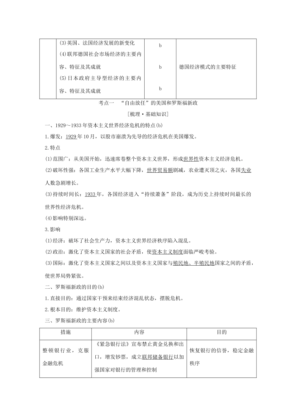 （浙江选考）高考历史一轮复习 专题十一 第25讲 罗斯福新政与当代资本主义学案-人教版高三全册历史学案_第2页