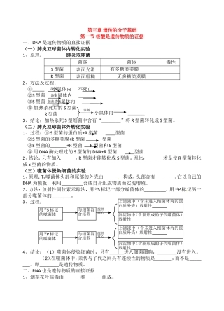 高中生物：2-5 遗传的分子基础 学案浙科版必修2