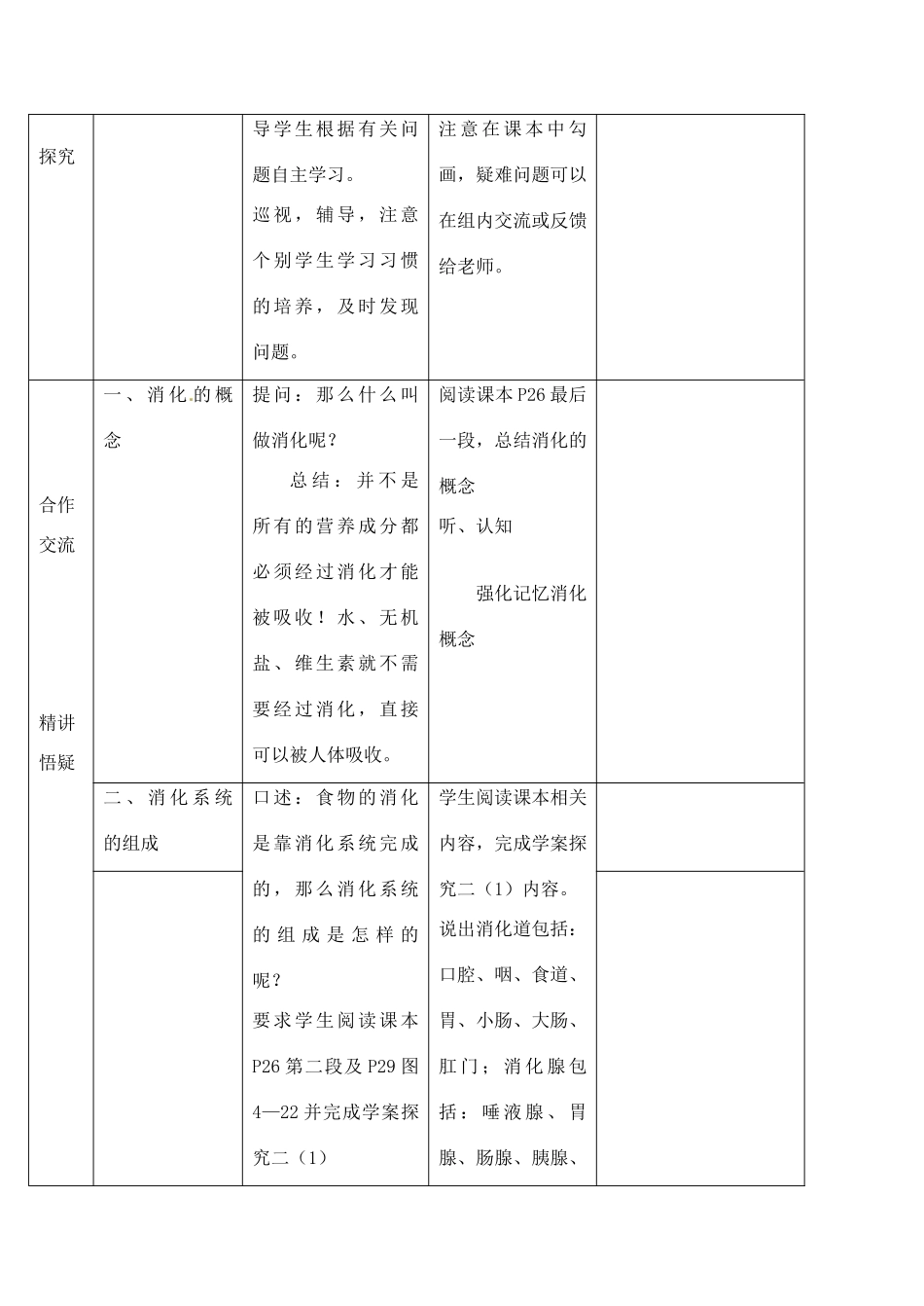 2014七年级生物下册 第二节 消化和吸收（第一课时）教案 新人教版_第2页
