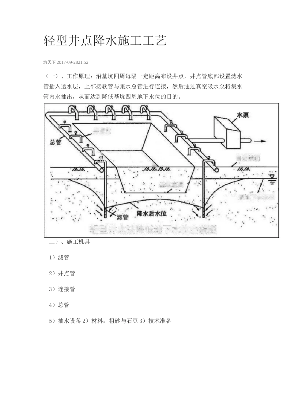 轻型井点降水施工工艺_第1页