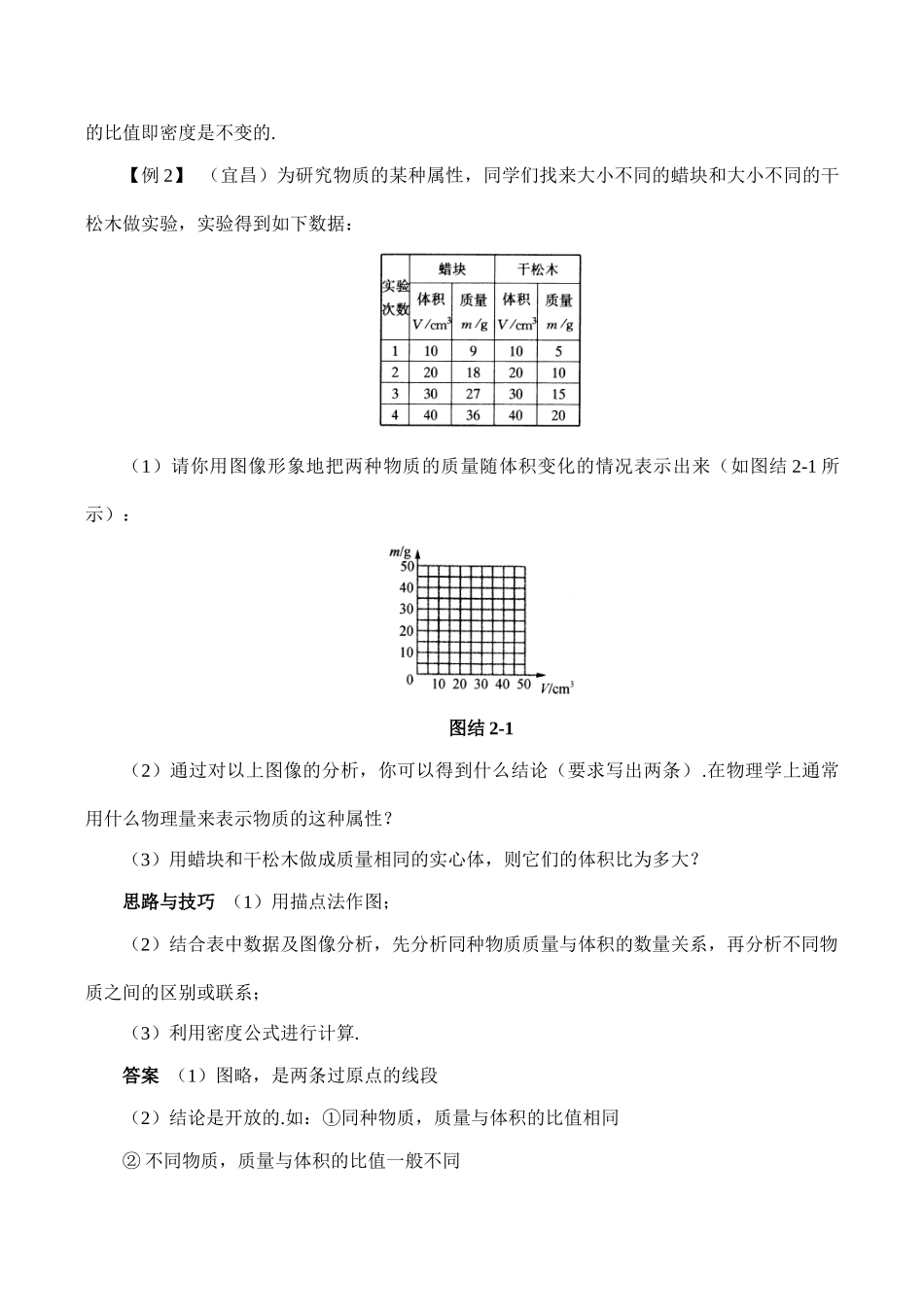 【名师解读】八年级物理第二章 《物质性质的初步认识》单元复习精品导学学案(北师大版)_第3页