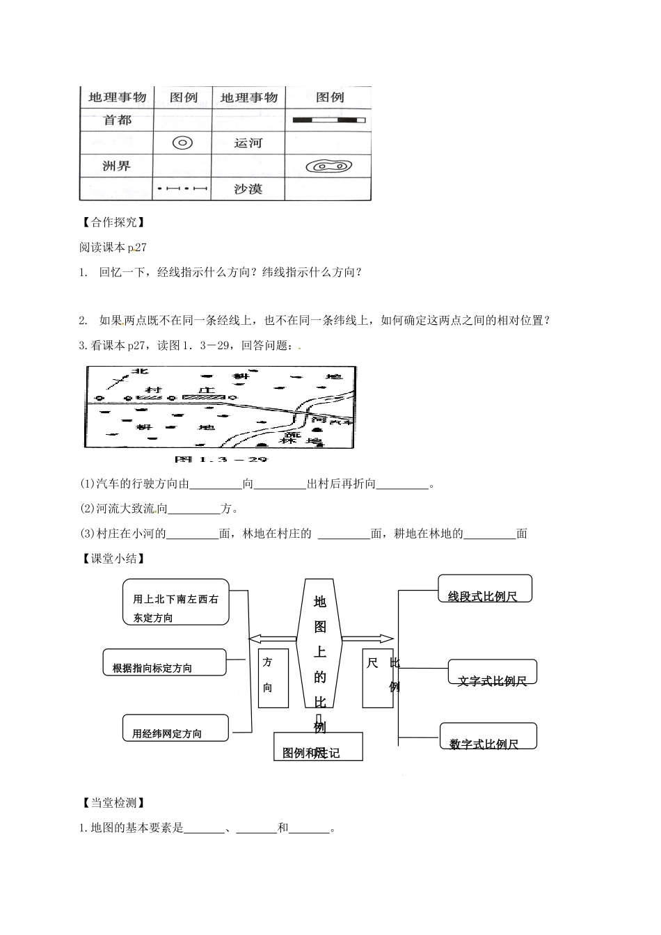 七年级地理上册 第二章 第一节 地图基本要素导学案 （新版）商务星球版-（新版）商务星球版初中七年级上册地理学案_第2页