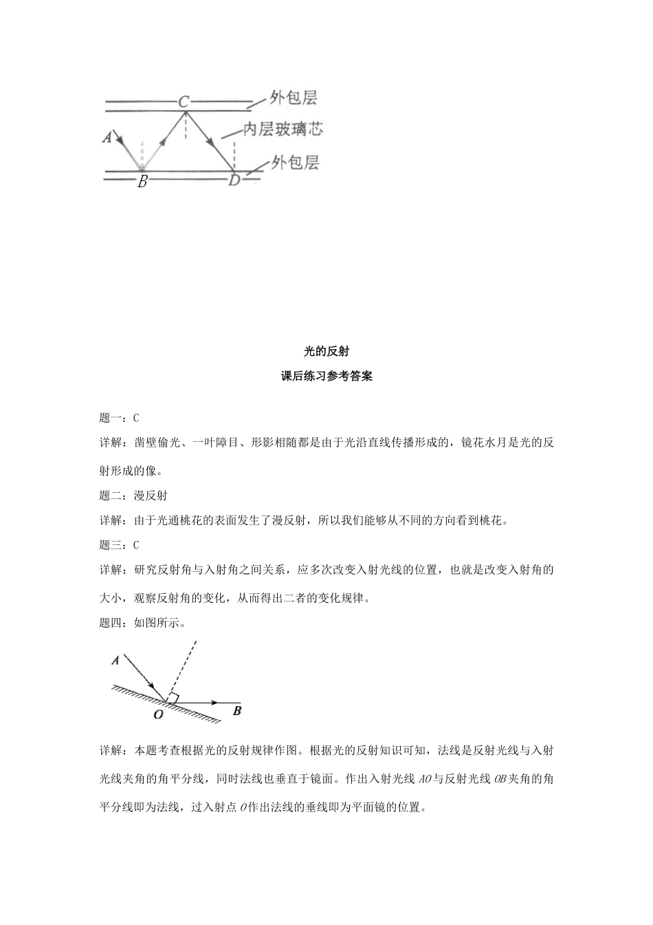 （同步复习精讲辅导）北京市2014-2015学年八年级物理上册 知识点24 光的反射课后练习一（含详解）（新版）新人教版_第3页