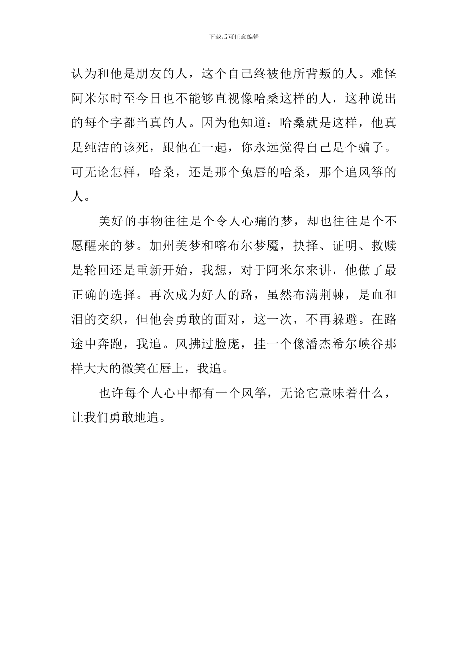 《追风筝的人》八年级读后感_第2页