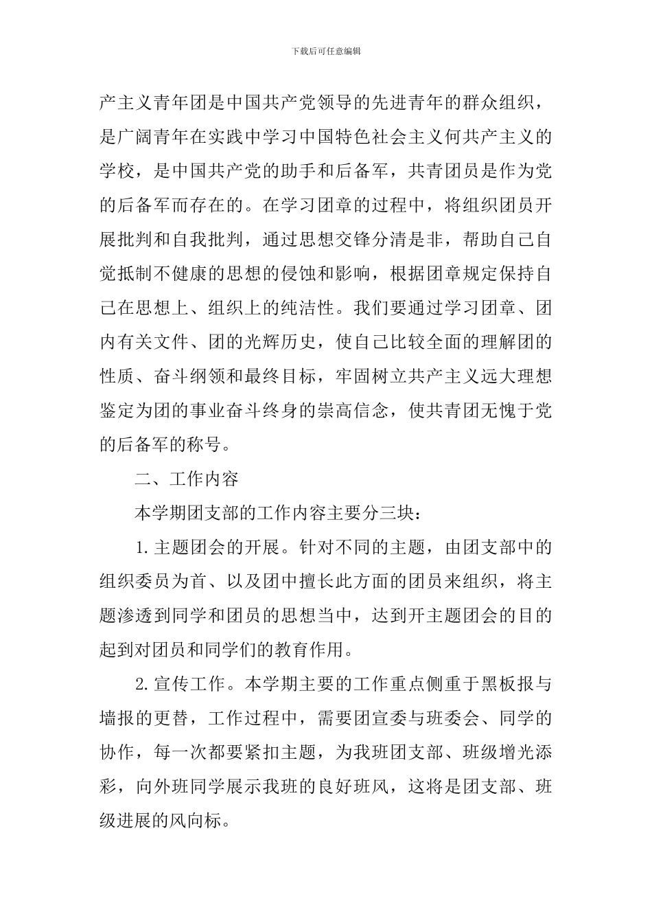 团支部工作计划及相关预算_第2页