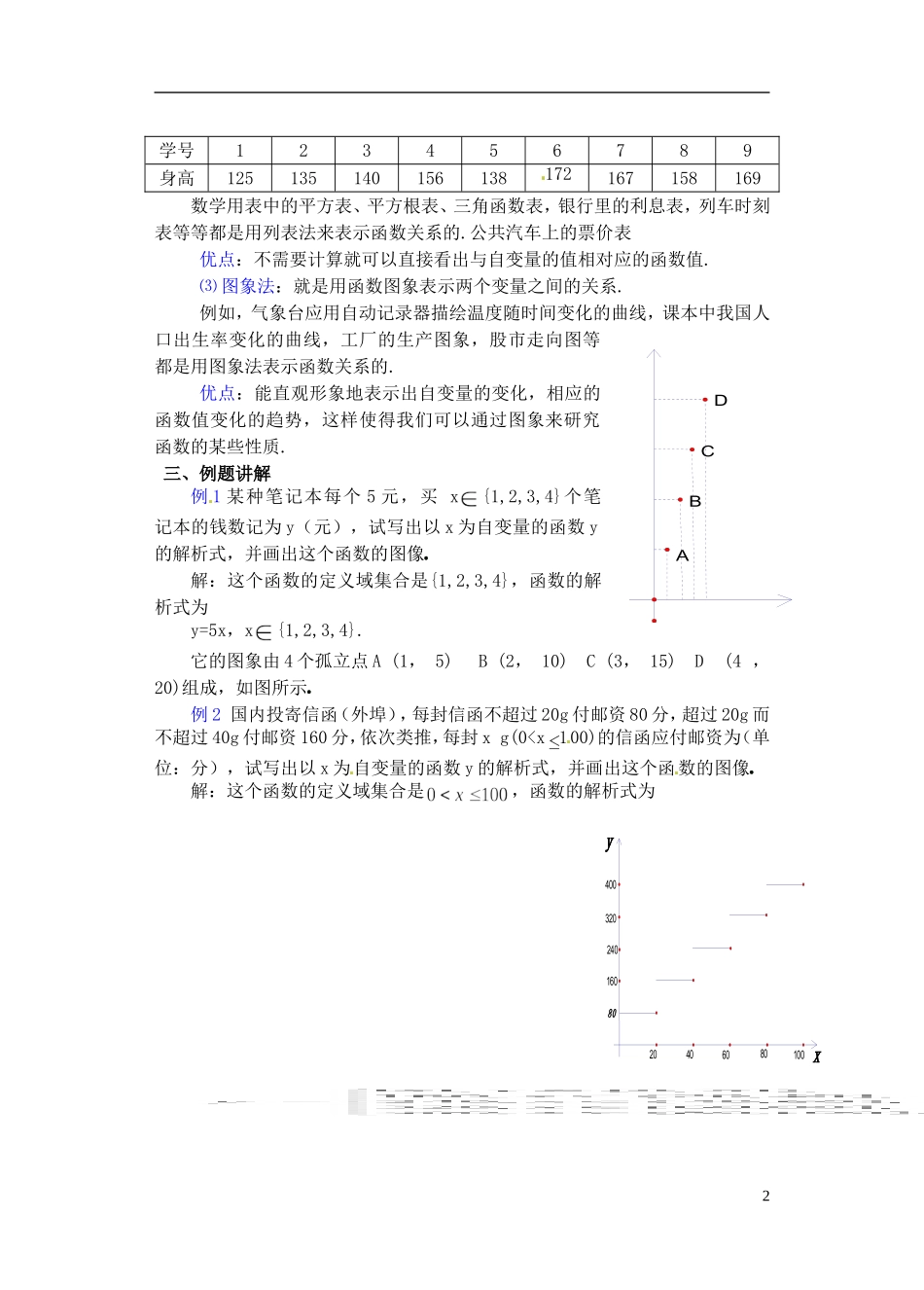 四川省米易中学校高中数学 第一章《122 函数的表示方法》（第二课时）教案 新人教A版必修1_第2页