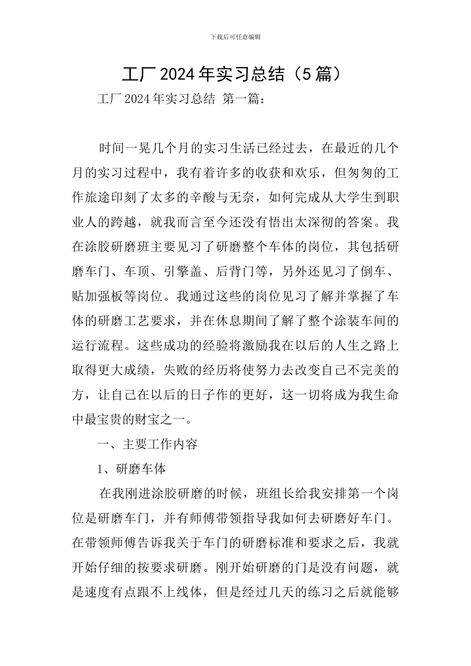 工厂2024年实习总结_第1页