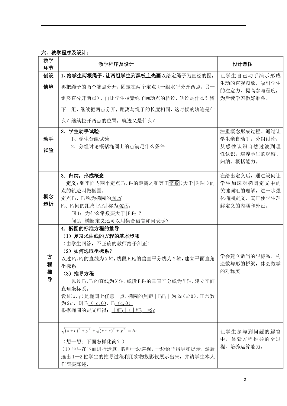 浙江省金华市高二数学《椭圆及其标准方程》教案_第2页