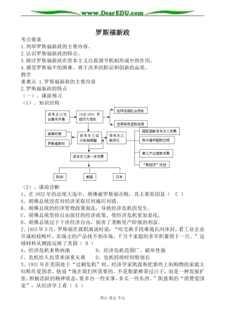 人民版必修2高中历史罗斯福新政教案