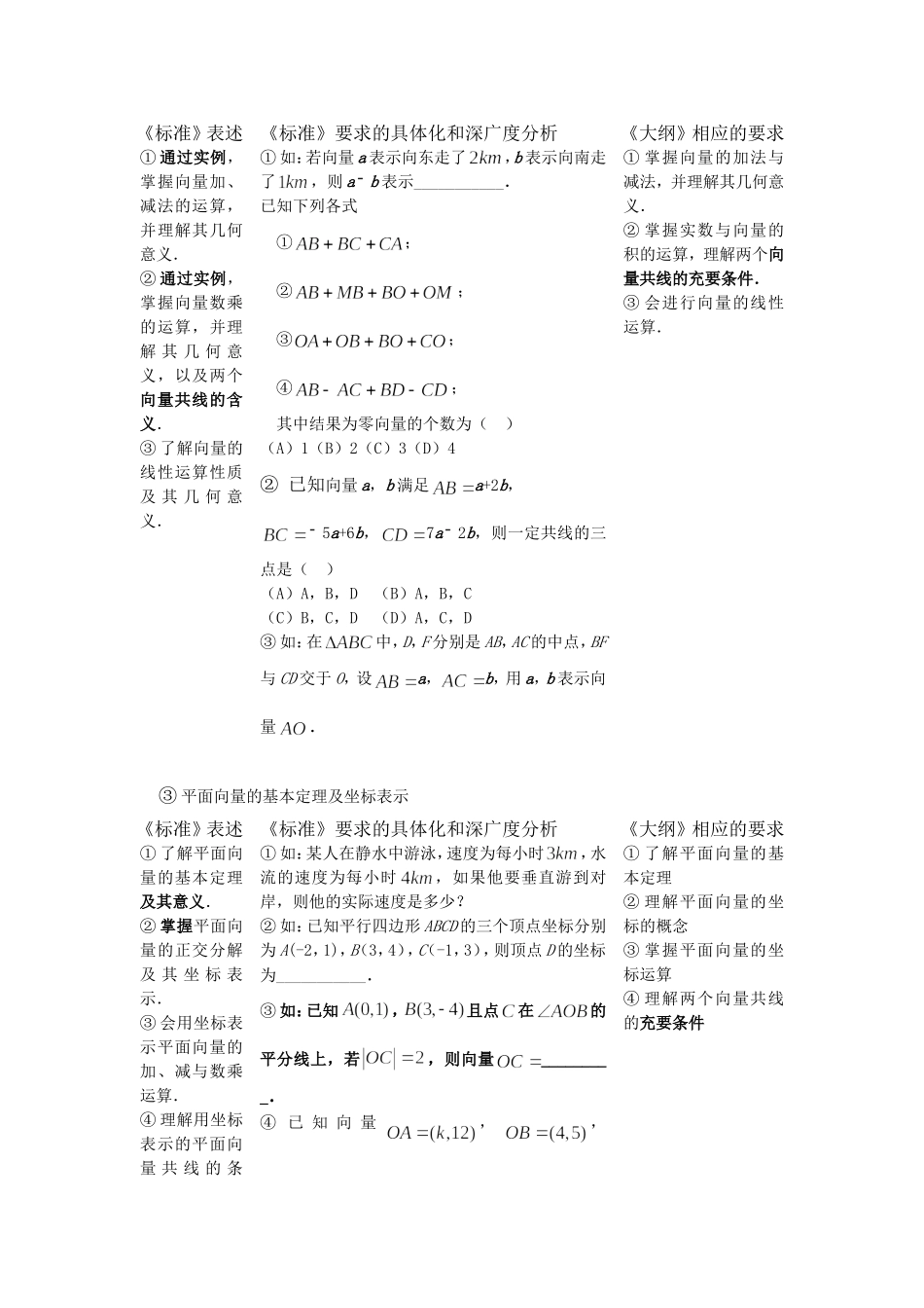 平面向量教学设计_第3页