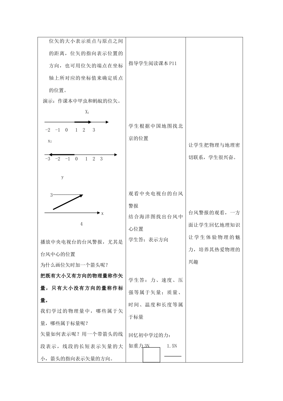 高中物理《位置变化的描述位移》教案 教科版必修1-教科版高一必修1物理教案_第3页
