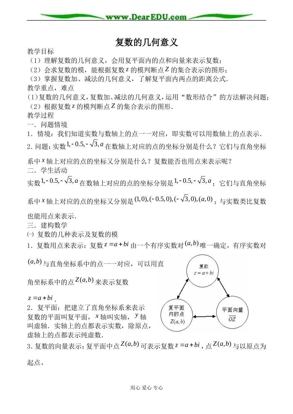 苏教版高中数学选修2-1复数的几何意义4_第1页
