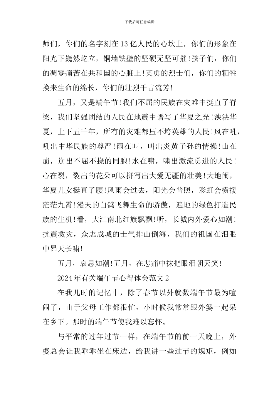 2024年有关端午节心得体会_第2页