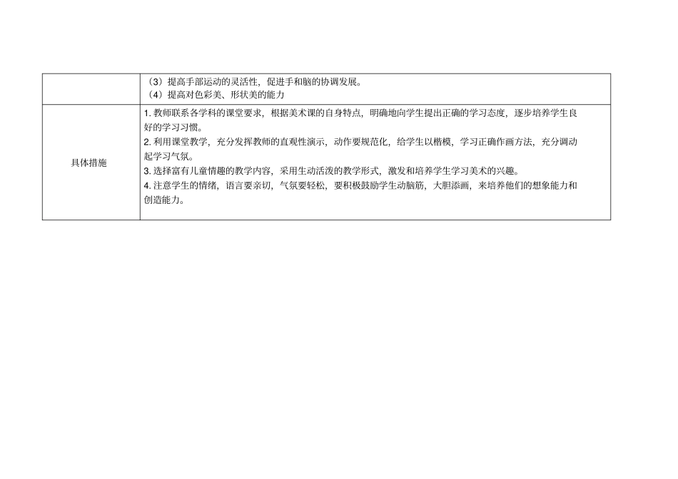 一年级下册美术教学计划表剖析_第2页