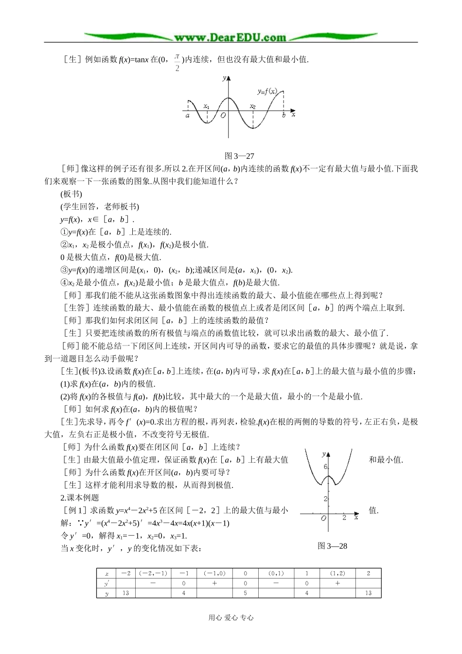 人教版高中数学(理科)选修函数的最大值与最小值_第2页