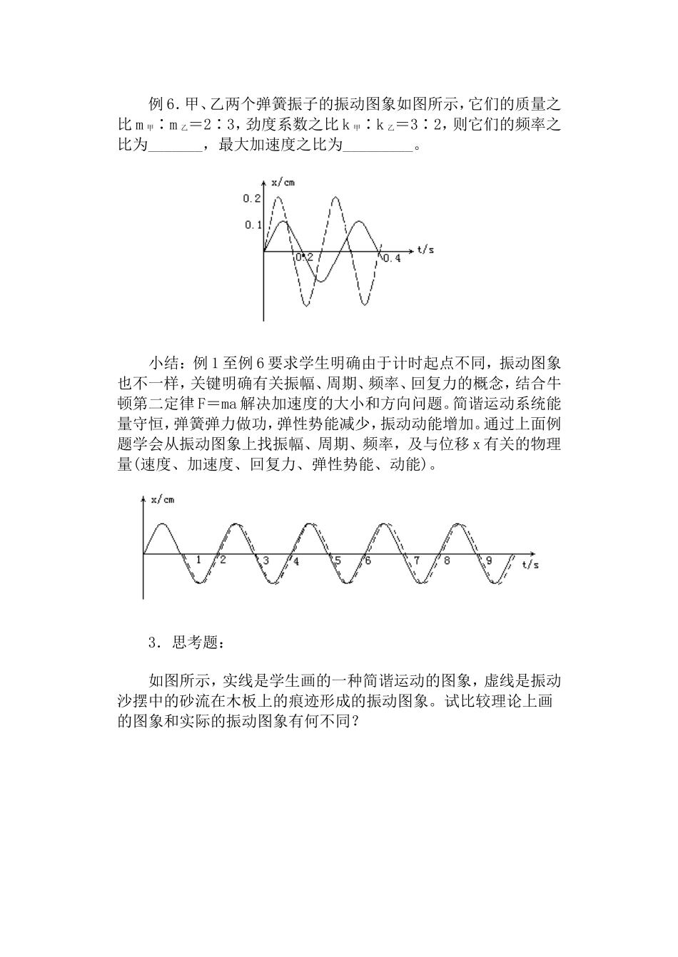 简谐运动图象的应用·教案_第3页