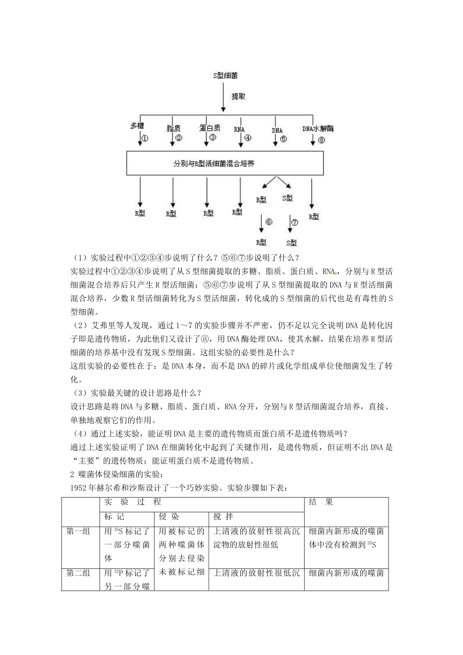 浙江省义乌三中高中生物《 核酸是遗传物质的证据》教案 浙科版必修2_第3页