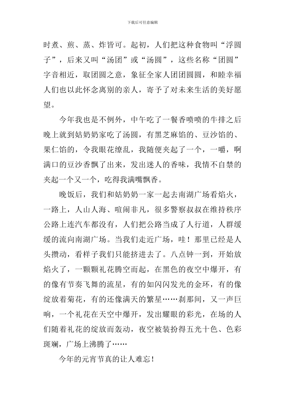 优秀的初中元宵节作文800字_第2页