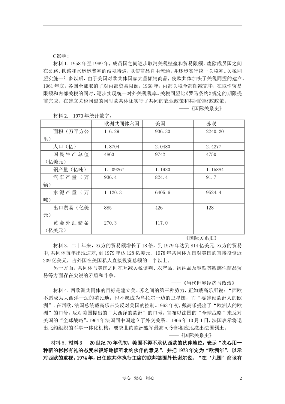 江苏省苏州市高三历史 活动公开课 第26课世界多极化趋势的出现教案 新人教版必修1_第2页