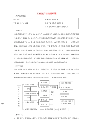 江苏省扬州市高考地理二轮专题复习 产业活动与地理环境 第3课时 工业生产与地理环境教案-人教版高三全册地理教案