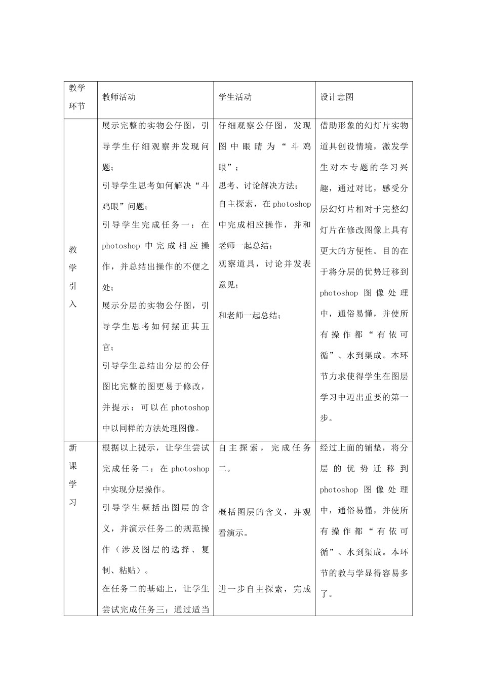 高中信息技术《探索PhotoShop中图层应用的奥秘》教学设计_第3页