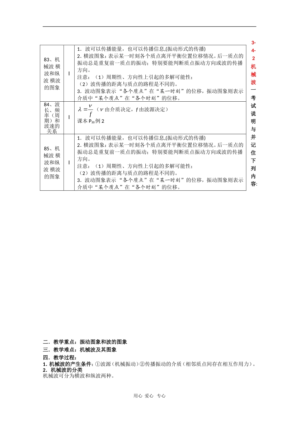 高中物理：《机械波》教案（新人教选修3-4）_第1页