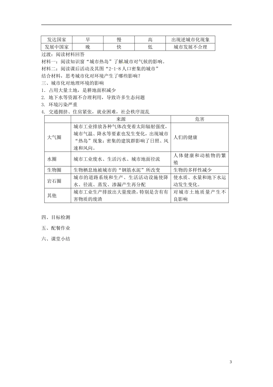 云南省陇川县第一中学高中地理 城市发展与城市化教案 鲁教版必修2_第3页