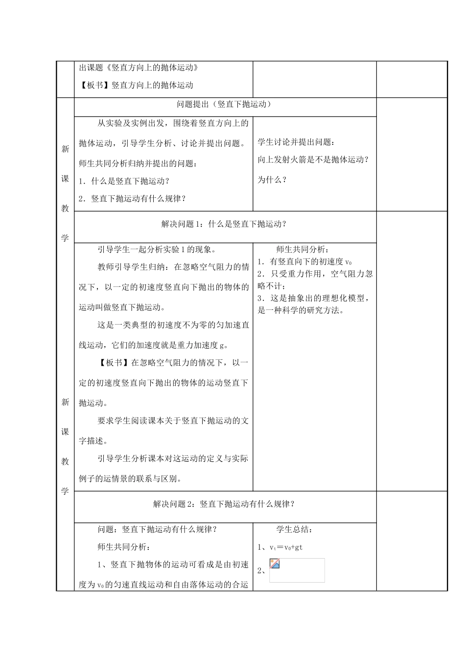 高中物理 第3章 第2节 竖直方向上的抛体运动教案1 鲁科版必修2-鲁科版高一必修2物理教案_第3页