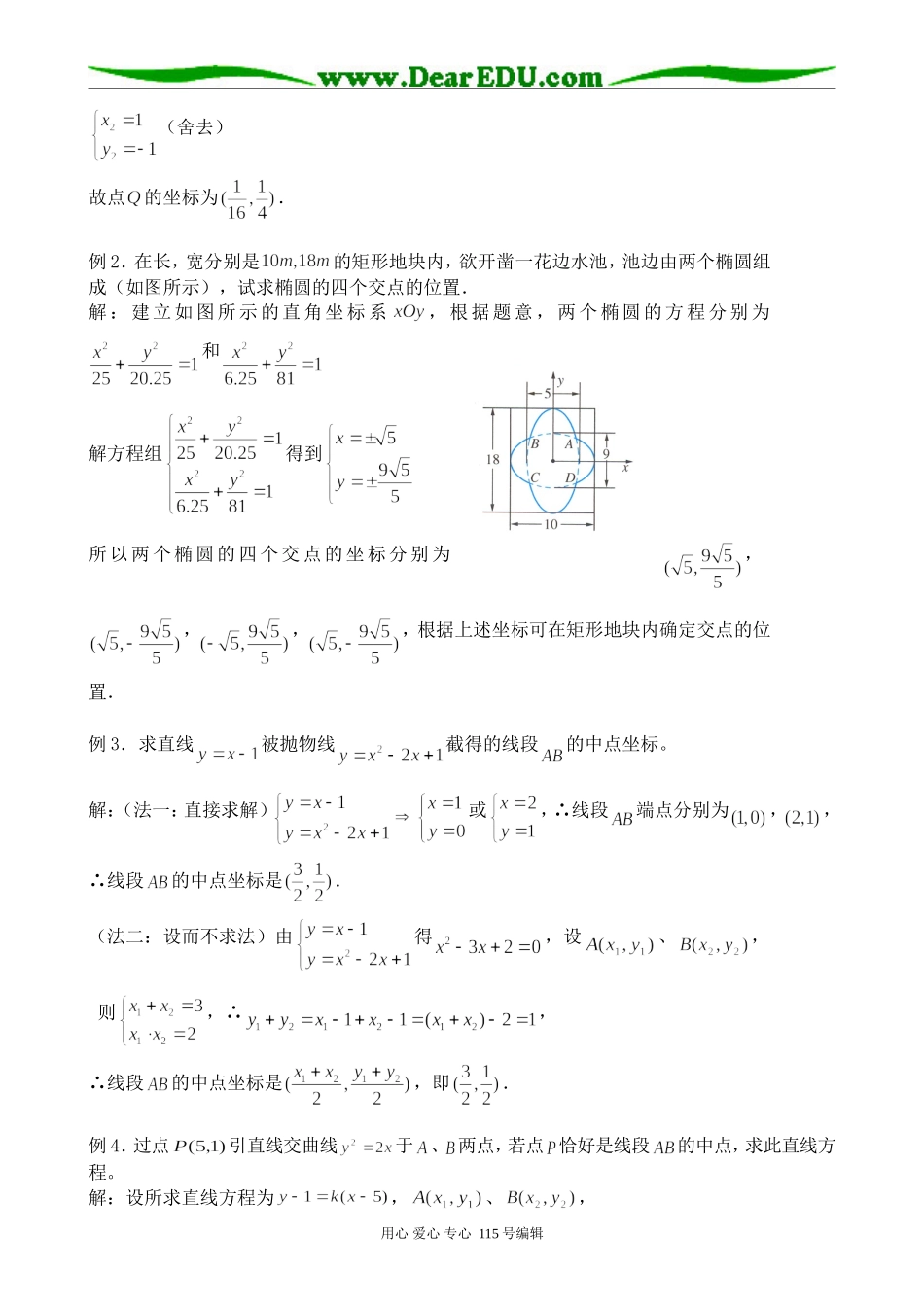 苏教版高中数学选修2-1曲线的交点_第2页
