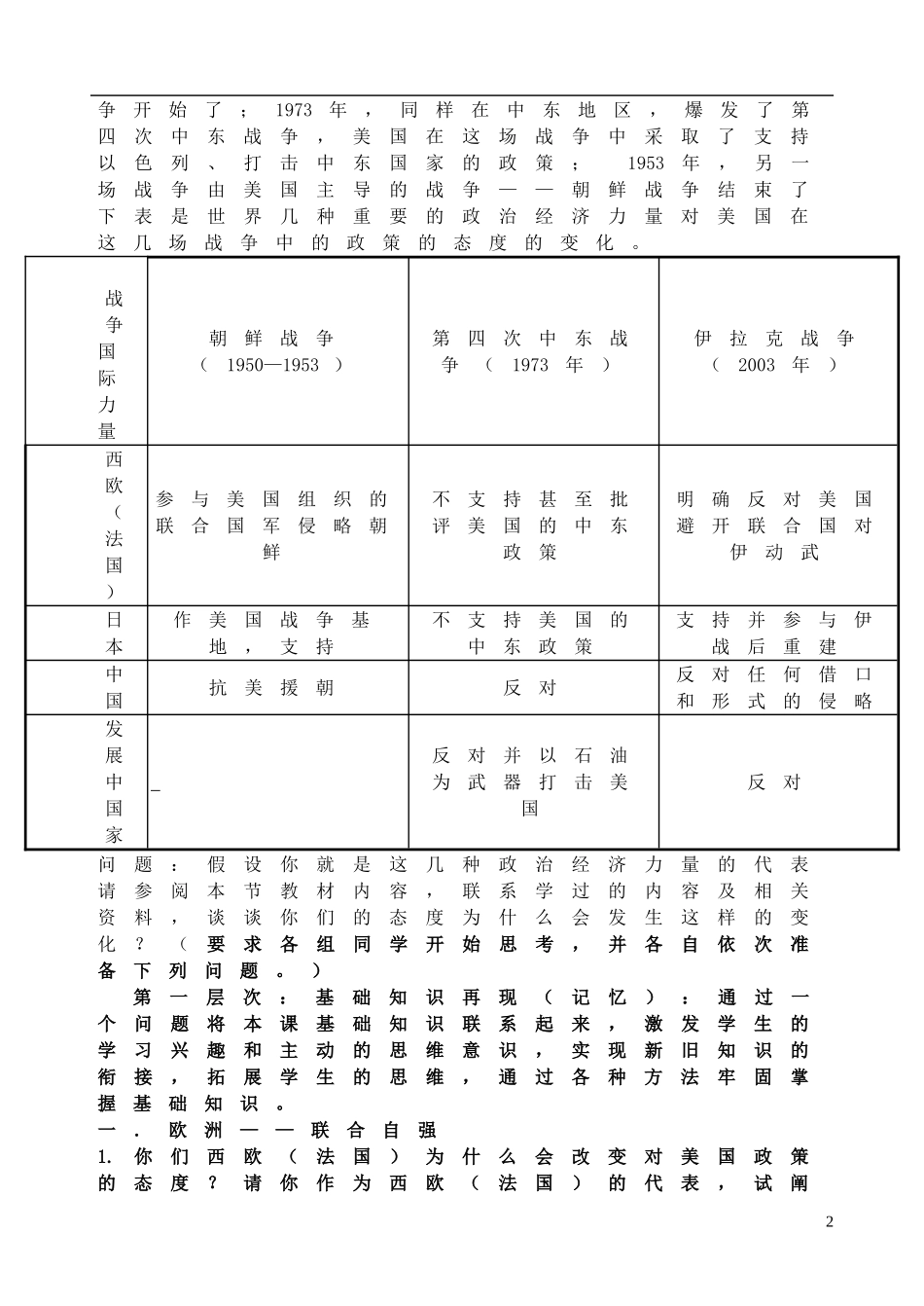 浙江省湖州市湖州中学高中历史 专题九 新兴力量的崛起教案 人民版必修1 _第2页