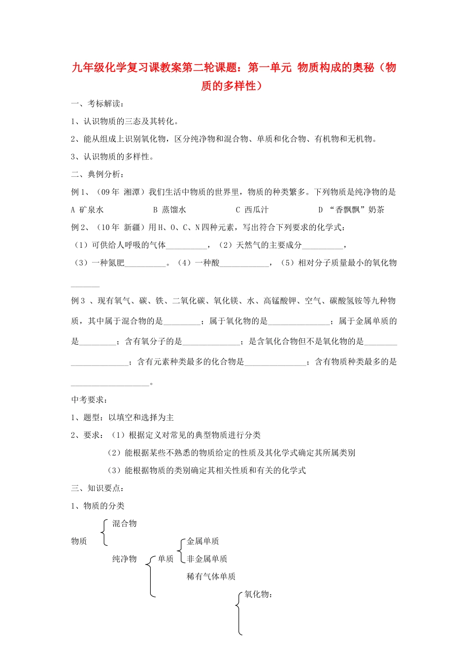 2012届中考化学专项复习重点教案20_第1页