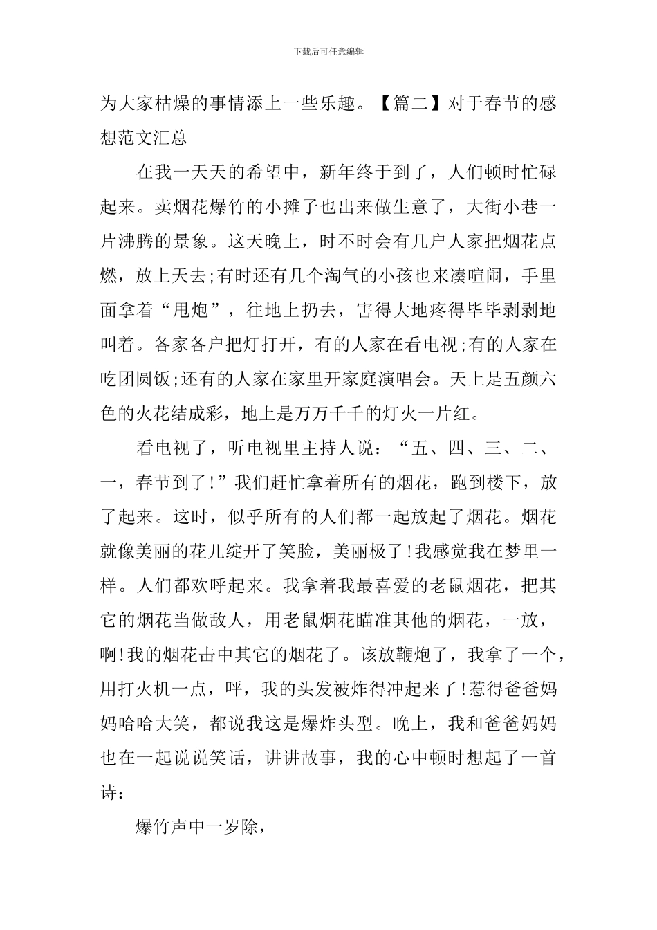 对于春节的感想范文汇总_第2页