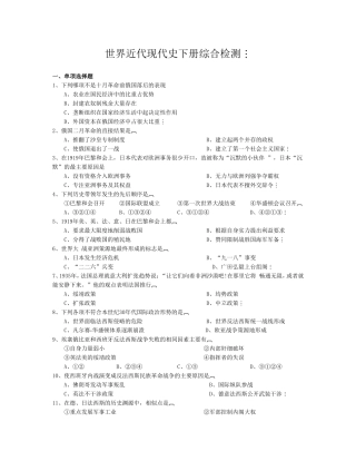 世界近代现代史下册综合检测