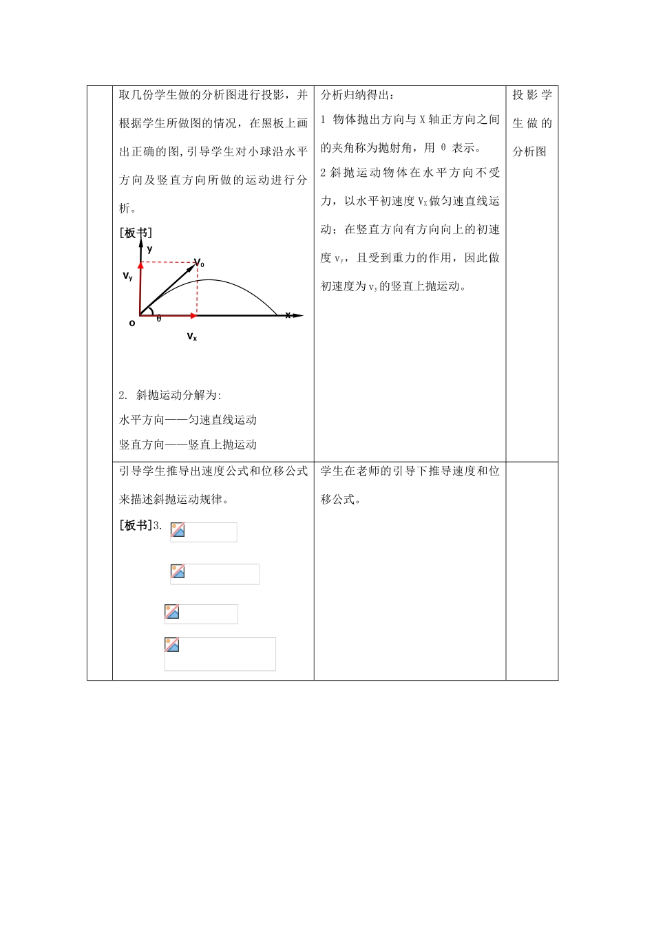 高中物理 第3章 抛体运动 第4节 斜抛运动教学设计2 鲁科版必修2-鲁科版高一必修2物理教案_第3页