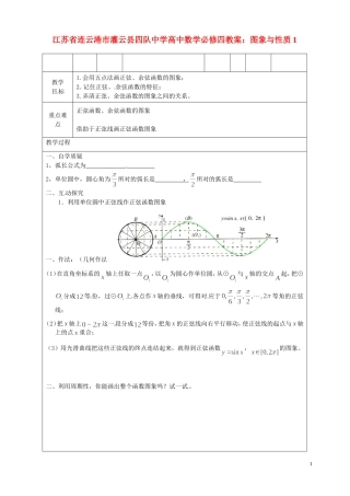 江苏省连云港市灌云县四队中学高中数学 图象与性质1教案 苏教版必修4