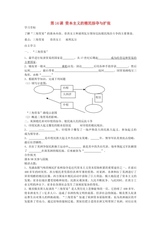 九年级历史上册 第14课 资本主义的殖民掠夺与扩张导学案 中华书局版-中华书局版初中九年级上册历史学案