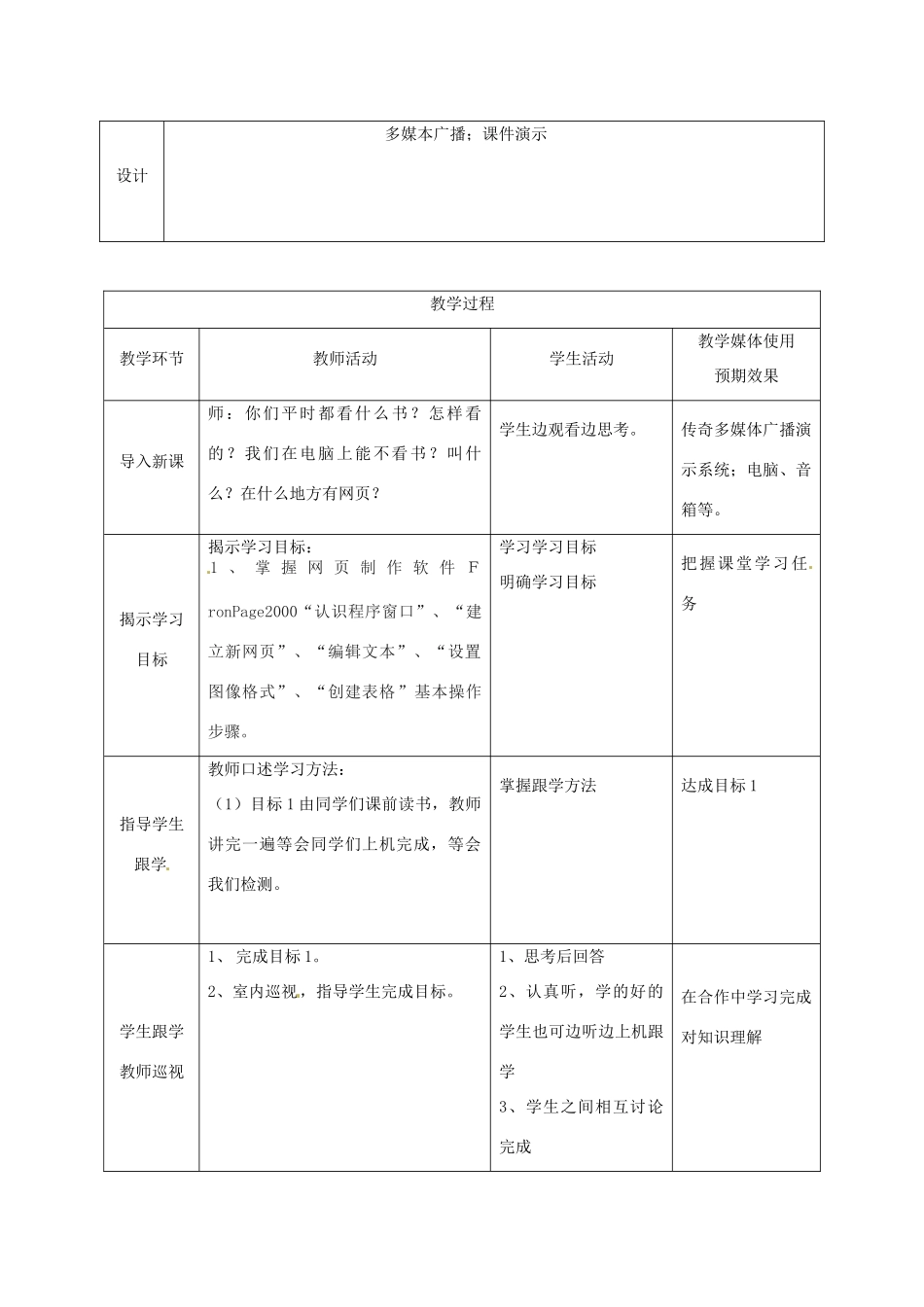高中信息技术下册《第19课时 简单网页》教案-人教版高中下册信息技术教案_第2页