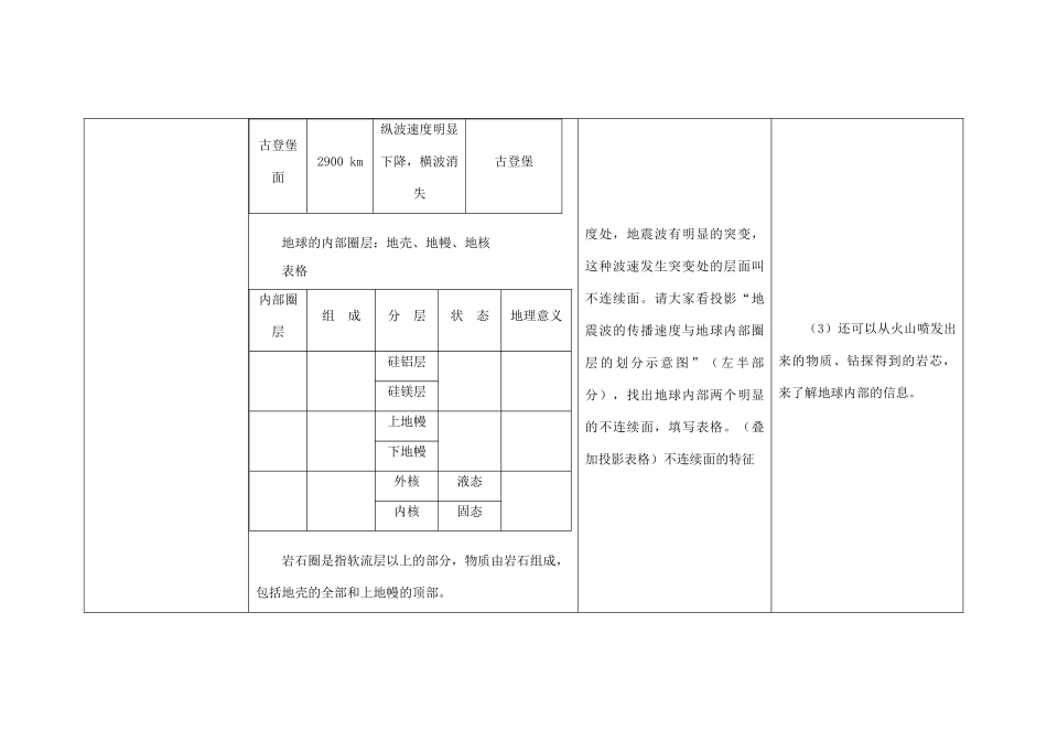 四川省宜宾市一中高一地理《地球的圈层结构》教学设计-人教版高一全册地理教案_第3页
