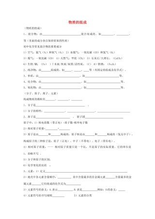 中考化学复习学案 物质的组成
