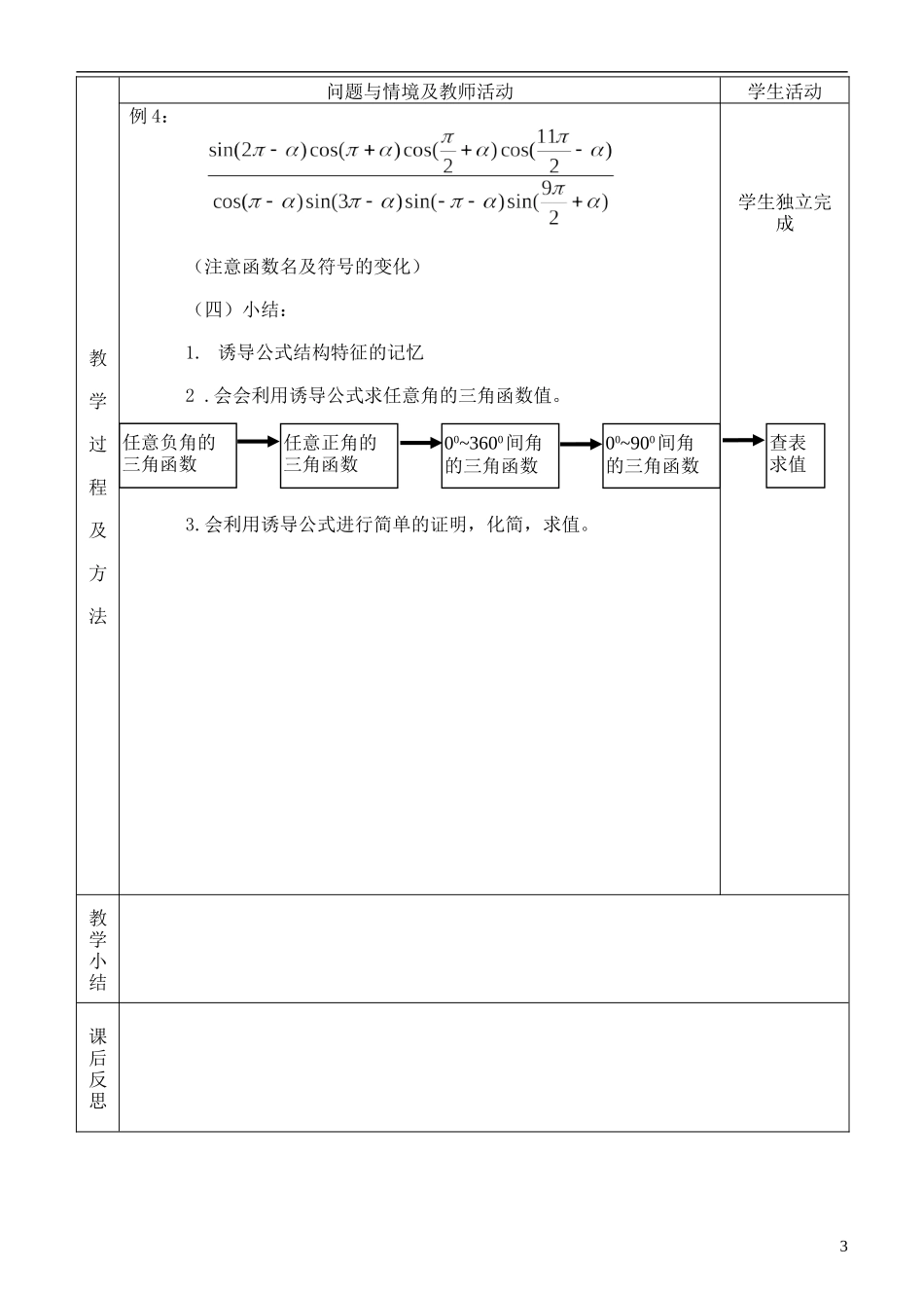 河北省武邑中学高中数学 诱导公式教案2教案 新人教A版必修4_第3页