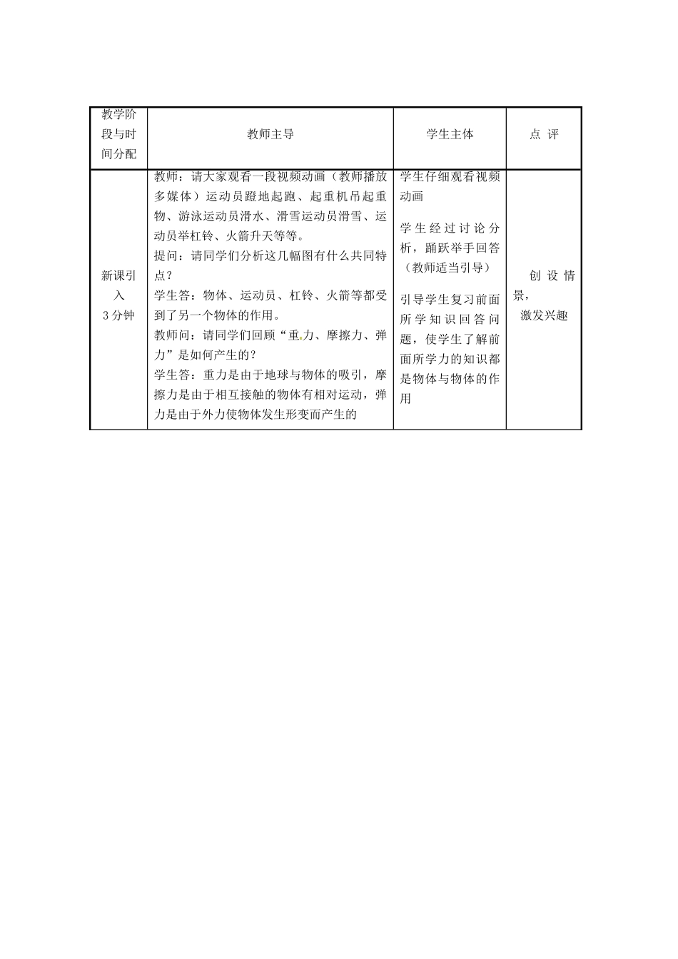 2014年春八年级物理下册 8.4 力的作用是相互的 教案一 苏科版_第2页
