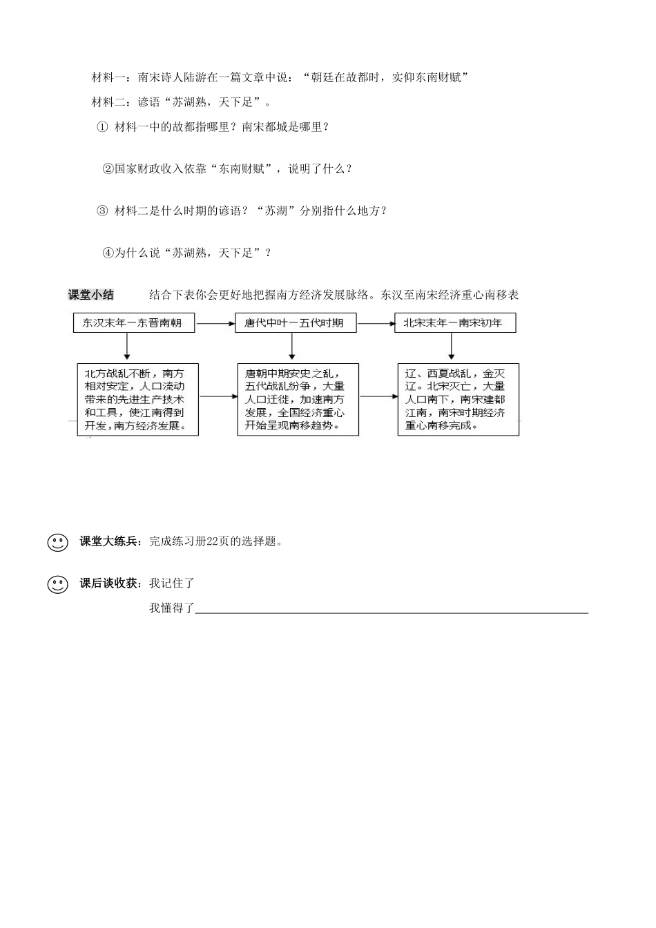 【成都龙泉驿区】七年级历史下册 第7课 南方经济的发展导学案 川教版_第3页